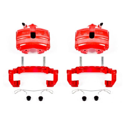 Power Stop 08-09 Audi TT Front Red Calipers w/Brackets - Pair