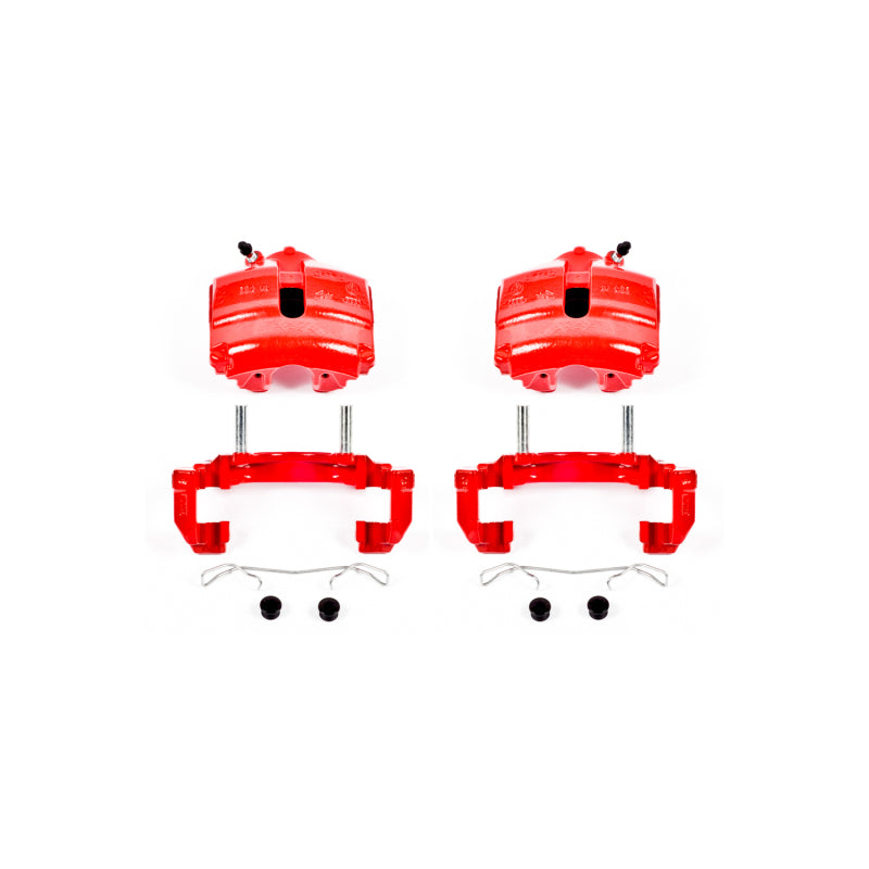 Power Stop 08-09 Audi TT Front Red Calipers w/Brackets - Pair