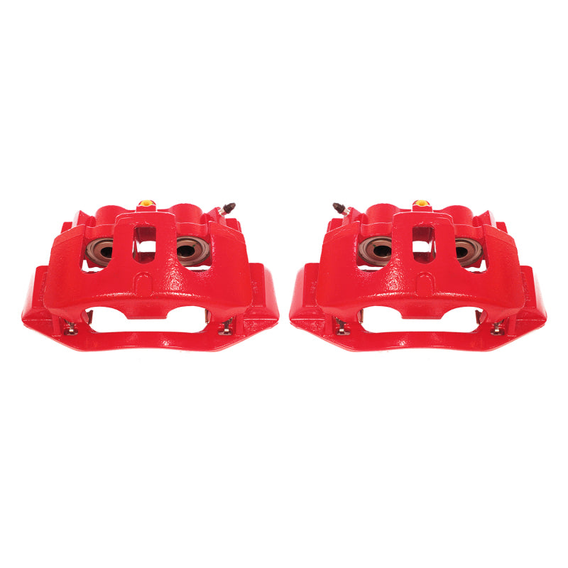 Power Stop 11-19 Chevrolet Silverado 2500 HD Rear Red Calipers w/Brackets - Pair