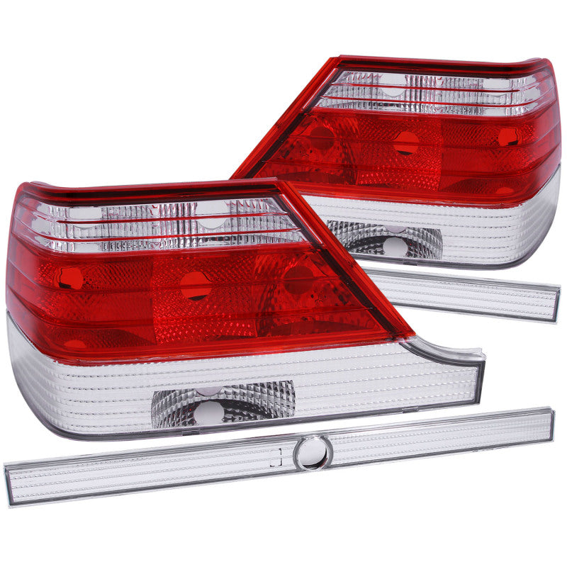 ANZO 1995-1999 Mercedes Benz S Class W140 Taillights Red/Clear