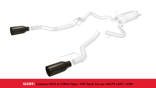 Corsa 2017 Ford F-150 Raptor 3in Inlet / 5in Outlet Black Cerakote Tip Kit (For Corsa Exhaust Only)