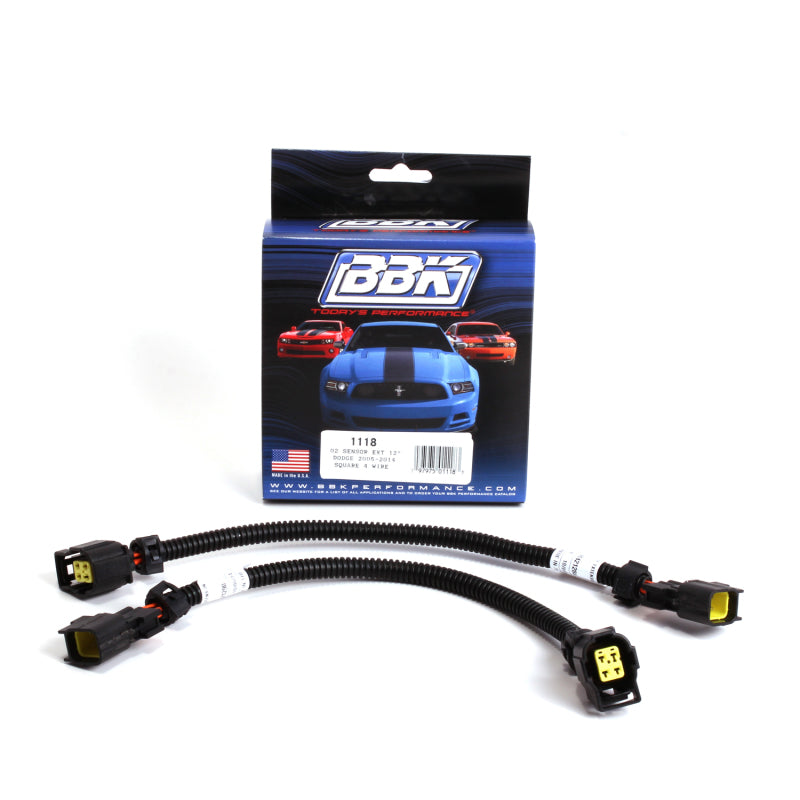 BBK 05-20 Dodge 4 Pin Square Style O2 Sensor Wire Harness Extensions 12 (pair)