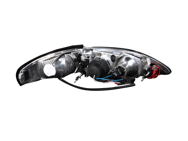 ANZO 1994-1998 Ford Mustang Projector Headlights w/ Halo Black 1pc