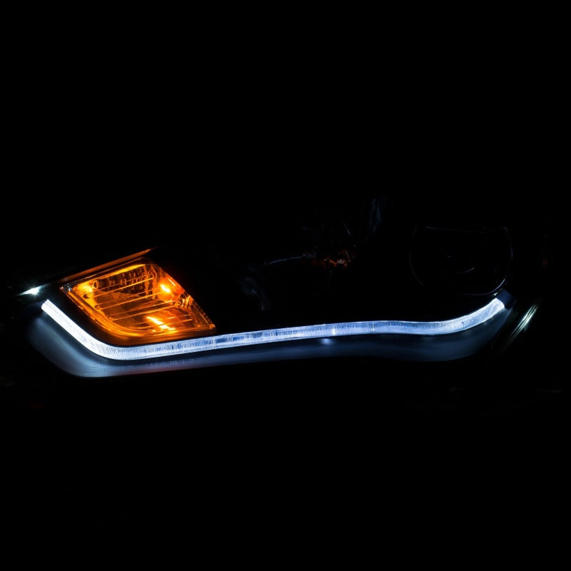 ANZO 2013-2015 Hyundai Genesis Projector Headlights w/ Plank Style Design Black (HID Compatible)